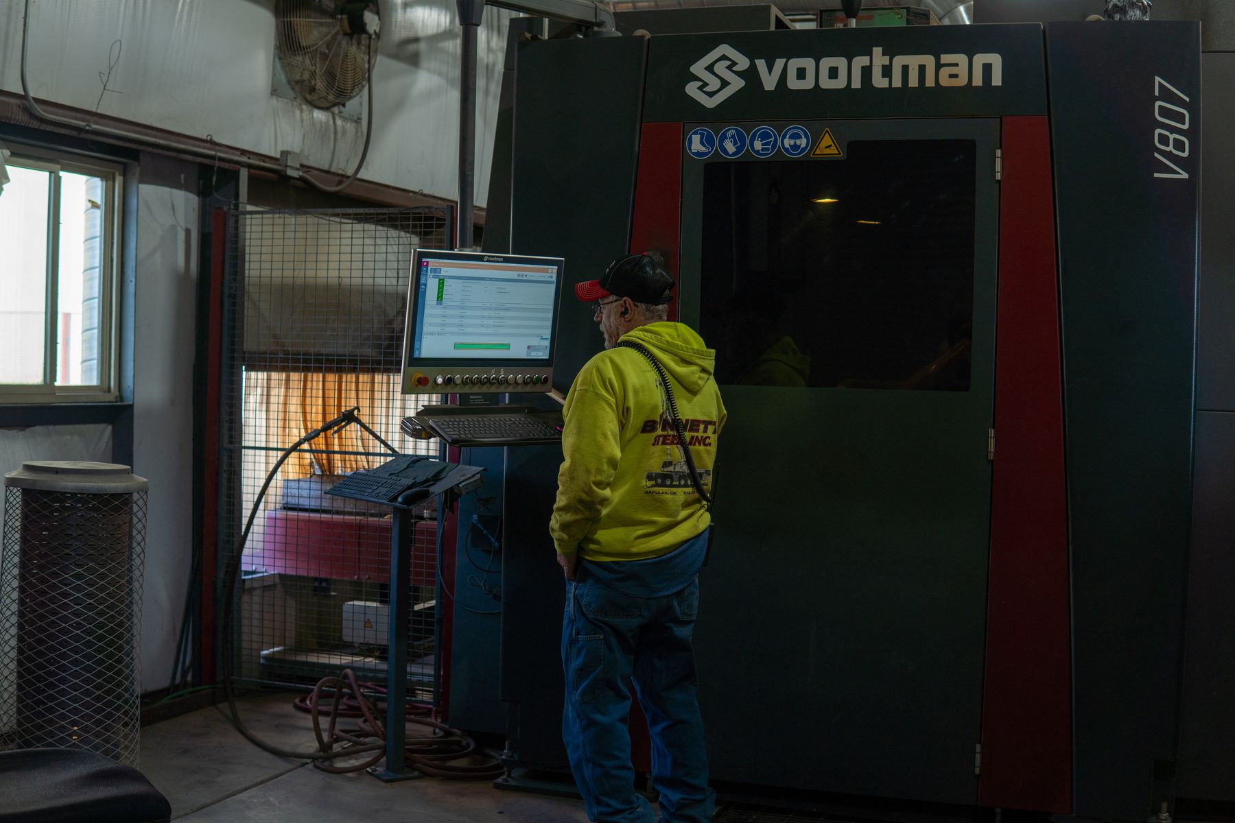 Operator at a Voortman CNC machine