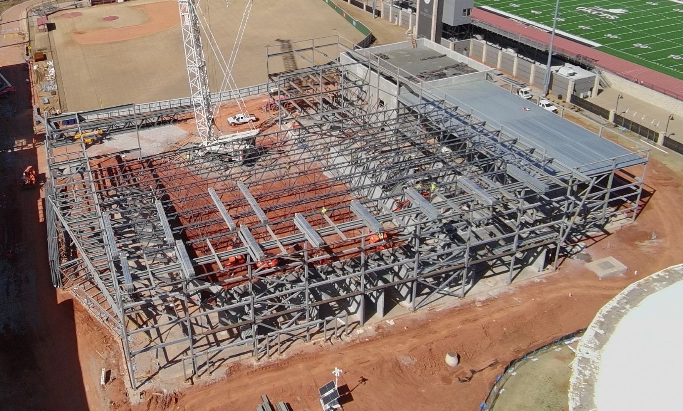 Aerial of a steel frame